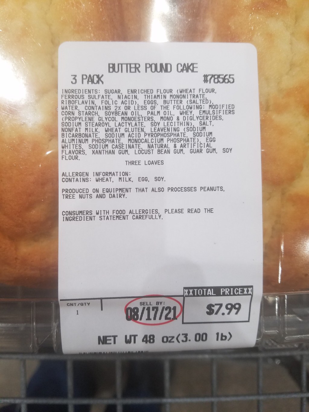 Picture of: Butter Pound Cake – Kirkland –  oz