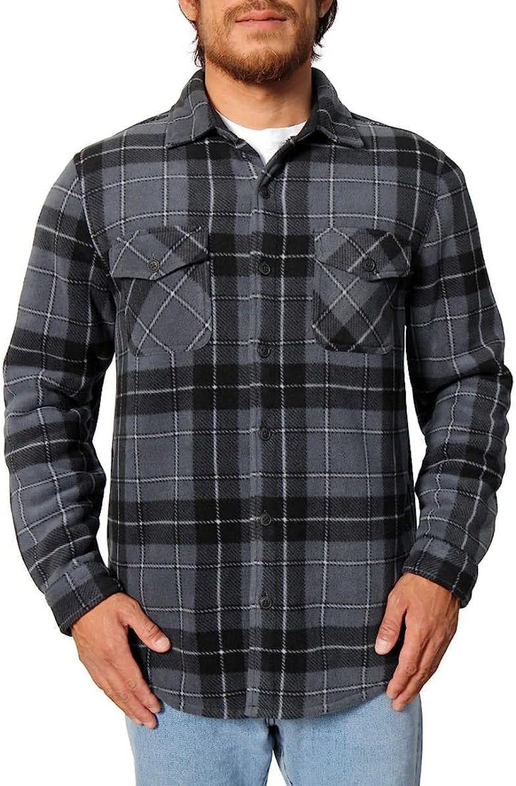Picture of: Freedom Foundry Men’s Plaid Fleece Jackets Super Plush Sherpa Lined Jacket  Shirt at Amazon Men’s Clothing store