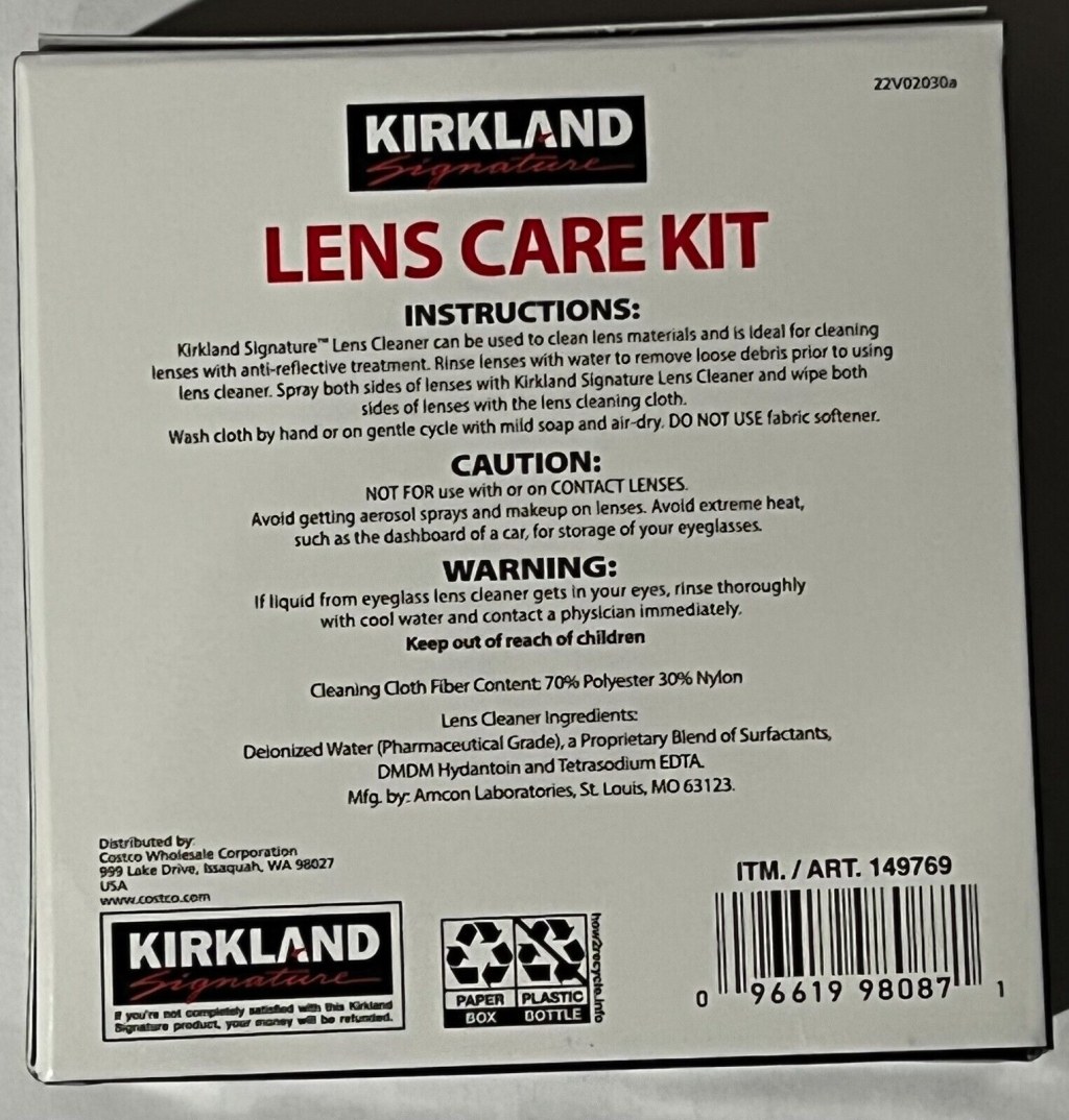 Picture of: Kirkland Eyeglass Care Lens  Kit Spray Cleaner  Microfiber Improved and  Better