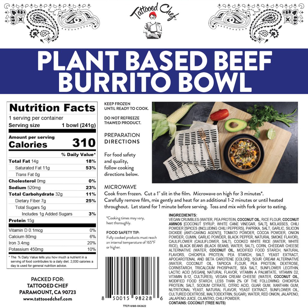 Picture of: Plant Based Beef Burrito Bowl – Tattooed Chef